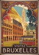 Affiche Bruxelles tramway Art déco années 1930