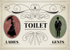Affiche WC rétro Ladies et Gents