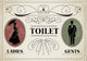 Affiche toilettes hommes femmes style art déco
