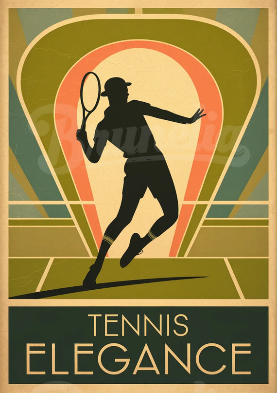 Affiche vintage revers à une main tennis