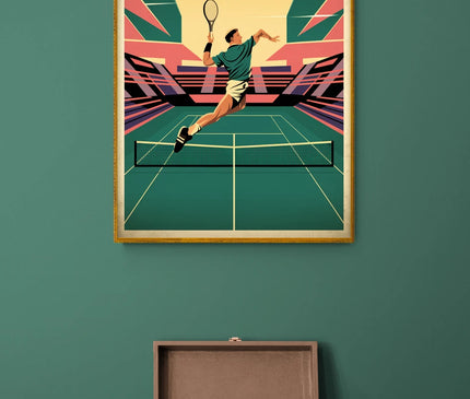 Affiche vintage joueur de tennis