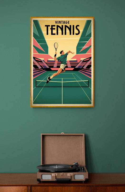 Affiche vintage joueur de tennis