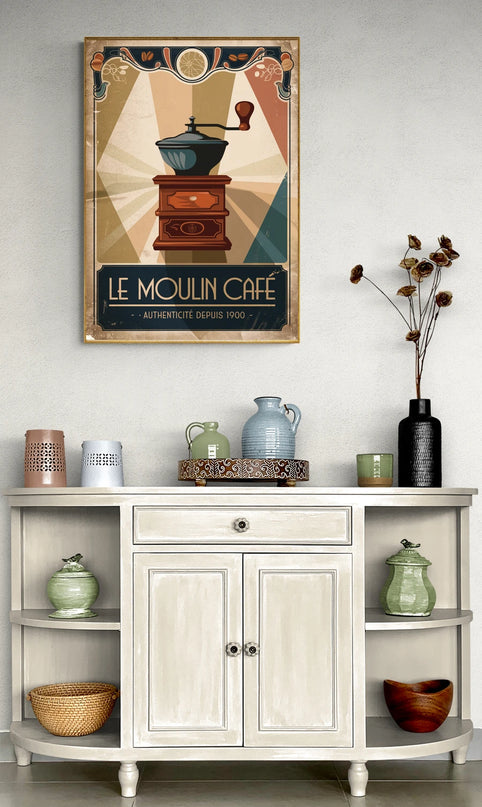 affiche vintage moulin à café