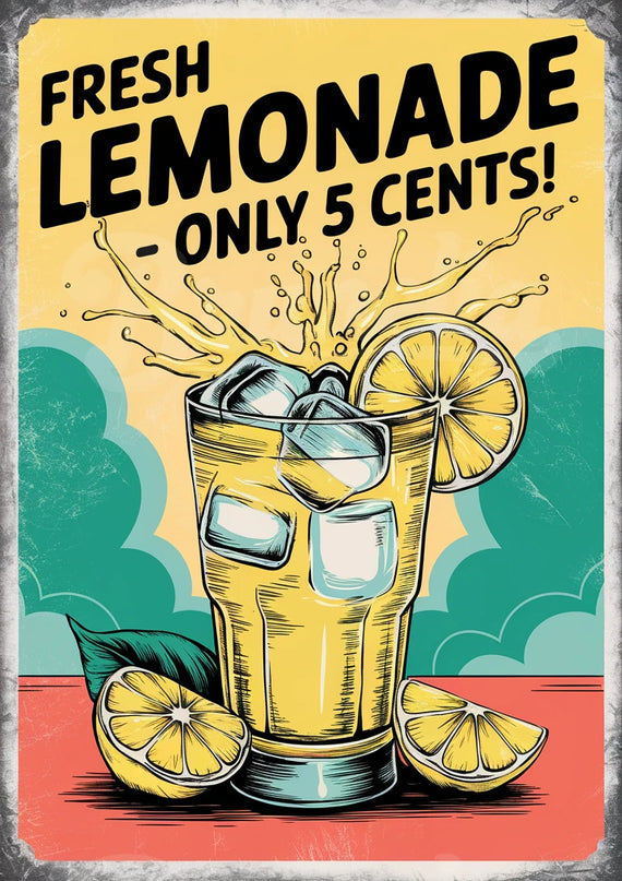 Affiche publicité limonade vintage