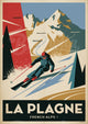 Affiche La Plagne Alpes françaises ski vintage années 1930