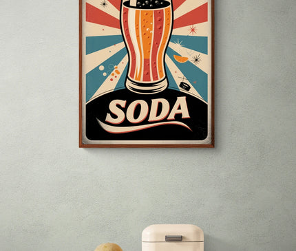 Affiche verre soda ancien