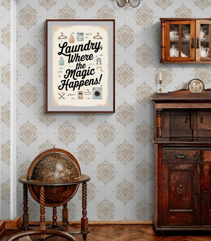 affiche buanderie vintage