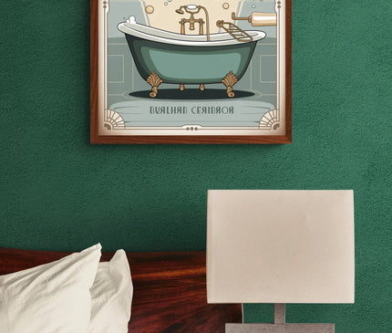 affiche règles de bain vintage
