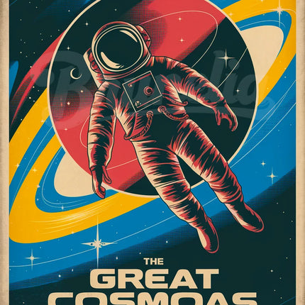 Affiche vintage combinaison spatiale rétro copie