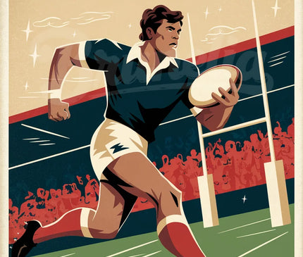 affiche rugby vintage