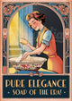 Affiche savon Pure Elegance femme Art déco années 1930