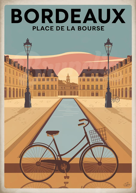 Affiche place de la Bourse rétro