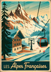 Affiche station de ski alpine années 1930 Les Alpes françaises