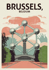 Affiche Bruxelles Atomium monument futuriste