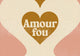 Affiche Amour fou cœur doré style rétro années 70