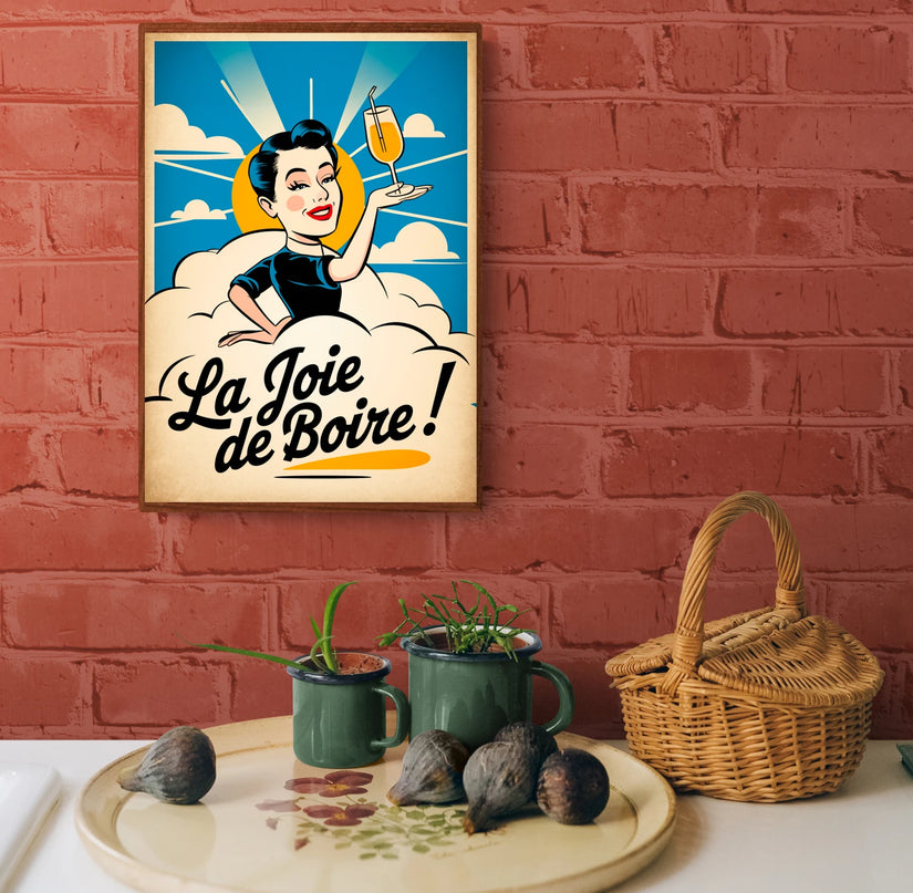 Affiche publicité boissons rétro