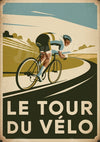 Affiche cyclisme Tour du Vélo style Art déco 1920