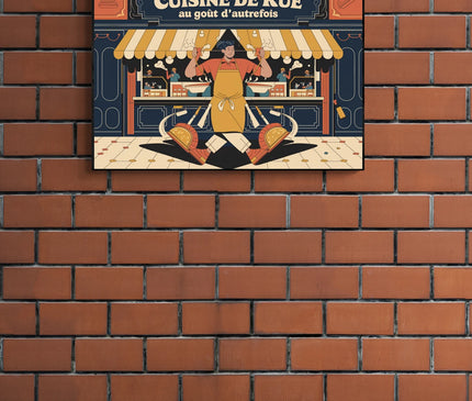 Affiche cuisine de rue rétro