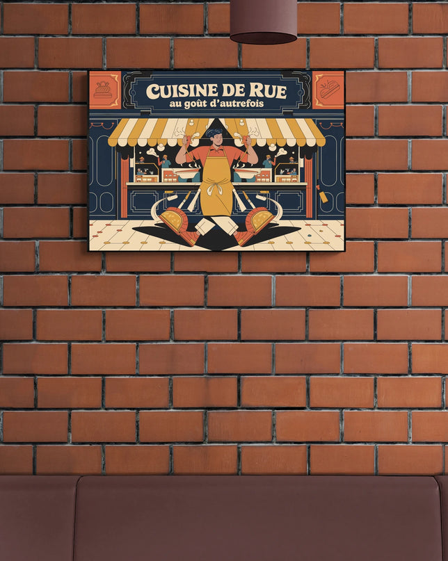 Affiche cuisine de rue rétro