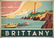 Affiche Phare et voiliers style Art déco Bretagne