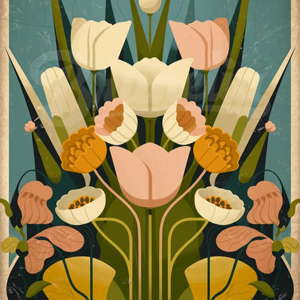 affiche fleur vintage copie