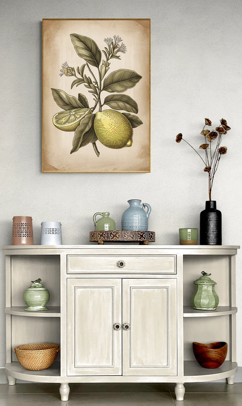 Affiche citron et verveine vintage