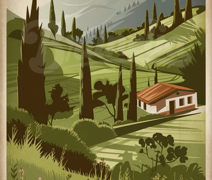 Affiche vintage nature et verdure basque