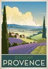 Affiche Lavande Provence Paysage Campagne Vintage