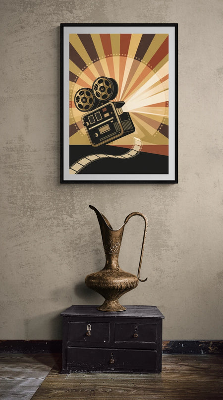 Affiche projecteur 8mm rétro
