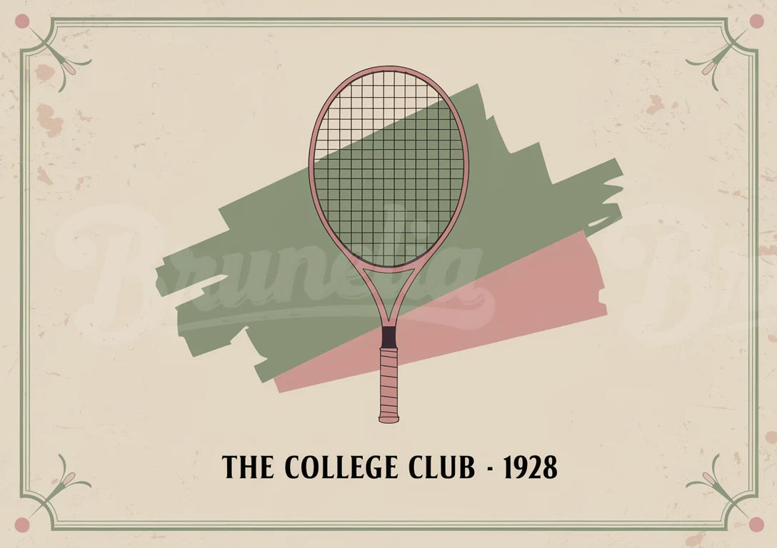 Affiche vintage raquette de tennis