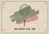 Affiche The College Club 1928 raquette tennis