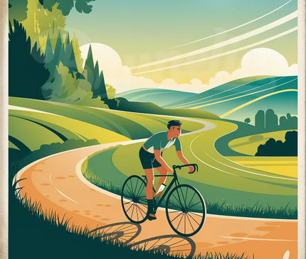 Affiche vintage piste cyclable