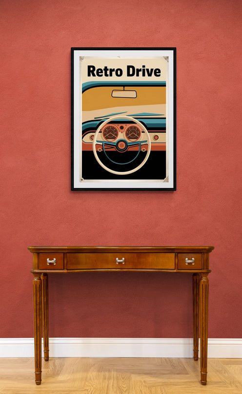 Affiche vintage tableau de bord rétro
