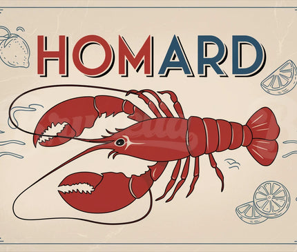 affiche homard vintage