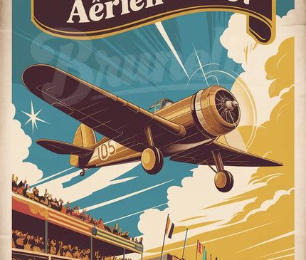 affiche vintage course aérienne