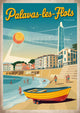 Affiche Palavas-les-Flots bateau plage côte méditerranéenne
