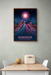 Affiche Bangkok néon rétrofuturiste the City of Lights