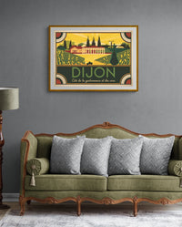 Affiche Dijon cité gastronomique et viticole Art déco