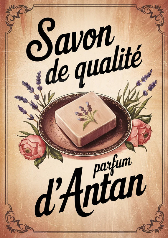 Affiche savon artisanal rĂ©tro