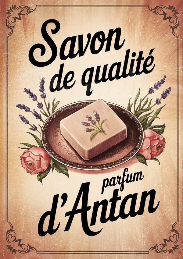 Affiche savon artisanal rétro