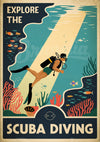 Affiche plongée sous-marine vintage années 1930