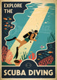 Affiche plongée sous-marine vintage années 1930