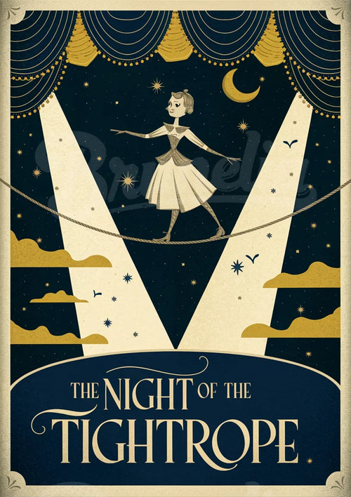 Affiche Funambule Rétro sur Corde