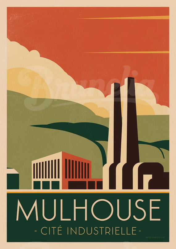 Affiche vintage Mulhouse copie