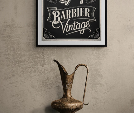 affiche brosse et rasoir rétro