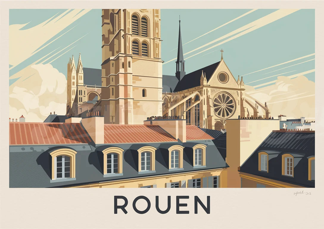 affiche vintage rouen
