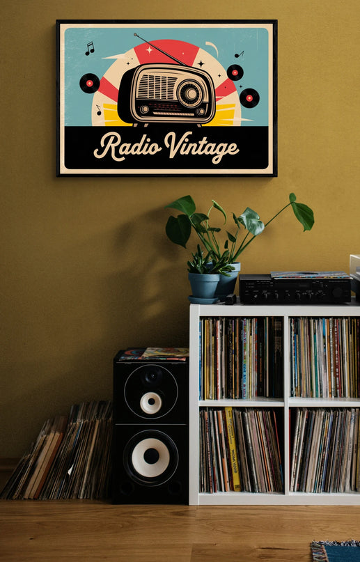 Affiche poste de radio rétro