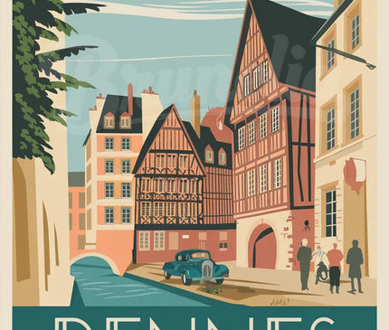 Pack Bretagne — 4 affiches A4 — pack d'affiches vintage Brunelia