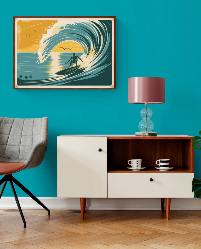affiche de surf vintage