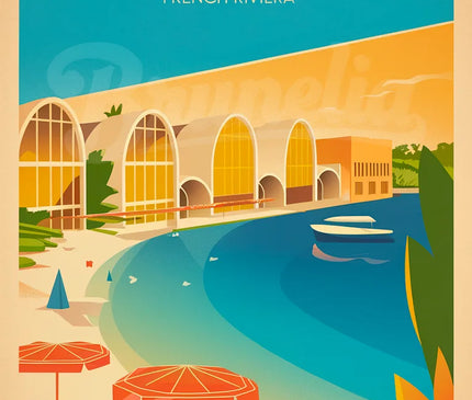 Affiche vintage baie des Anges